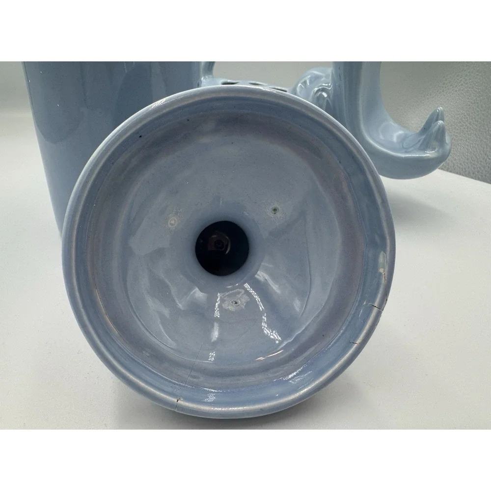 Vintage Blue Ceramic Hippo Soap Toothbrush‎ pen card Holder Cup Animal Bathroom